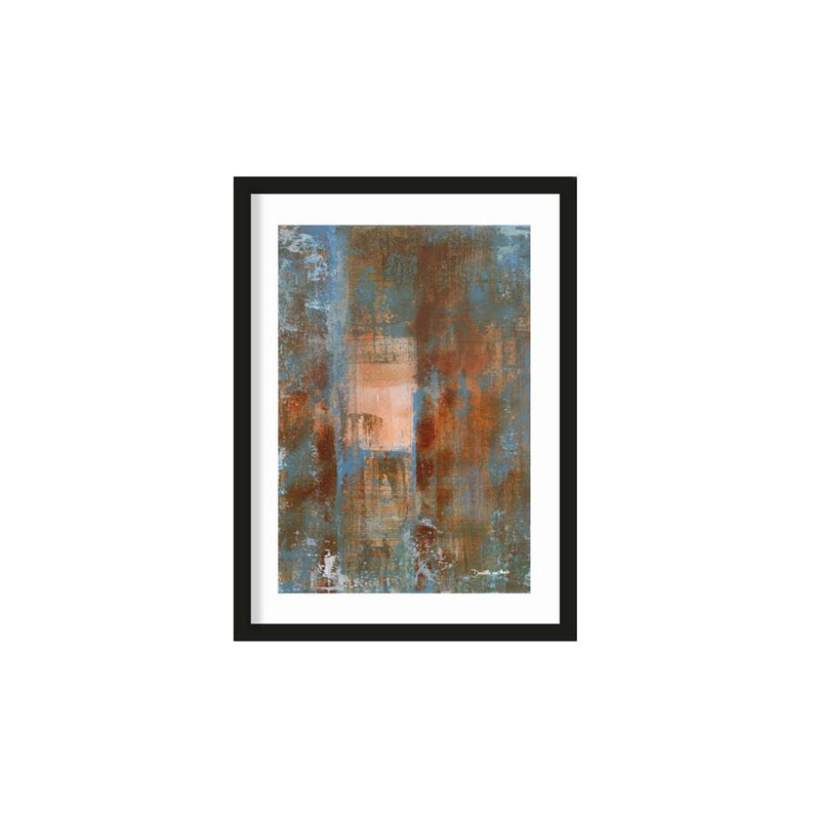 Urban Cotton Artprint 'Blue Ocker Abstract 2' 50 x 70cm afbeelding 