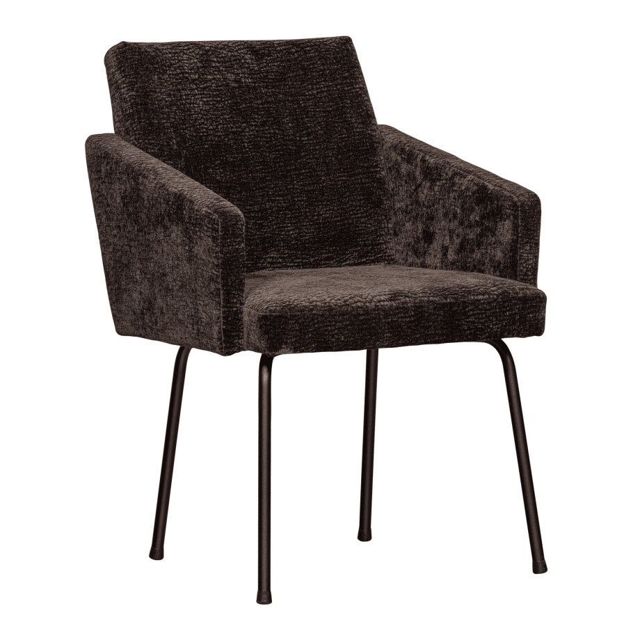 WOOOD Eetkamerstoel 'Mount' Chenille, kleur Donkerbruin afbeelding 1