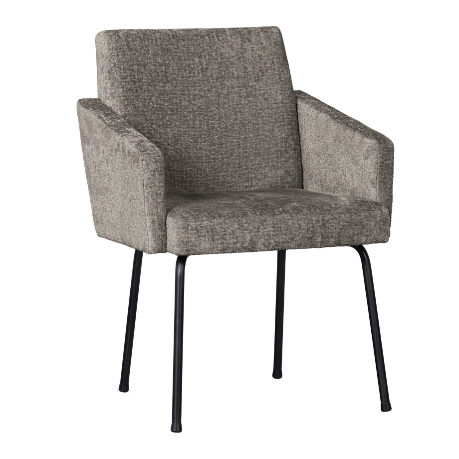 WOOOD Eetkamerstoel 'Mount' Chenille, kleur Taupe afbeelding 1