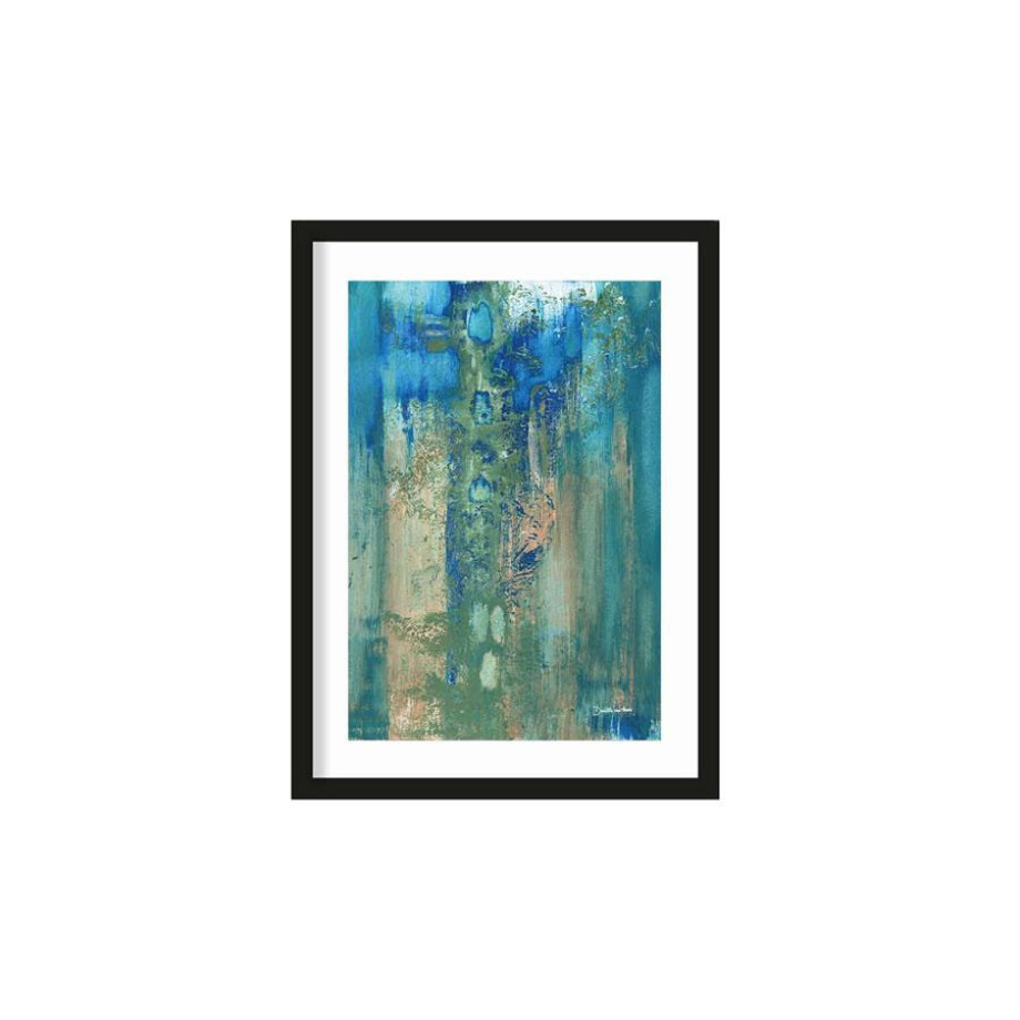 Urban Cotton Artprint 'Blue Green Abstract' 50 x 70cm afbeelding 
