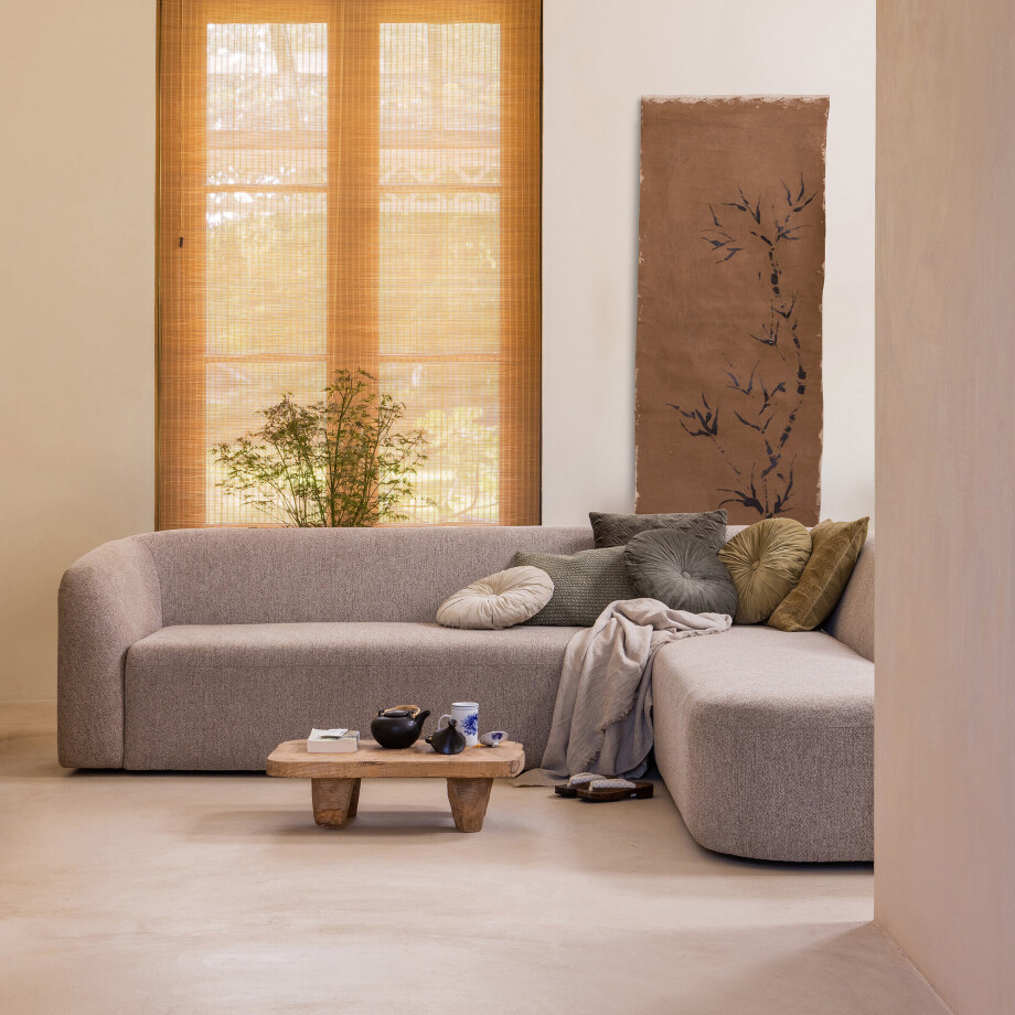 WOOOD Hoekbank 'Sloping' Rechts, kleur Naturel Melange WOOOD Hoekbank 'Sloping' Rechts, kleur Naturel Melange afbeelding 1