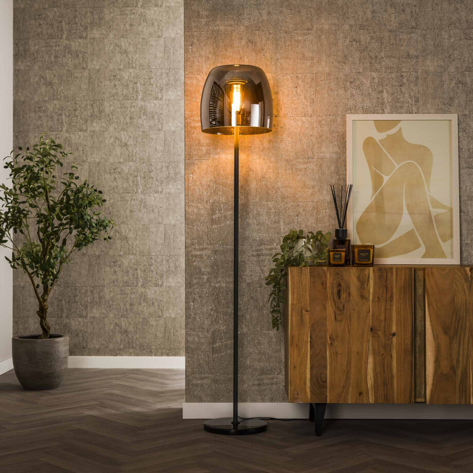 LifestyleFurn Vloerlamp 'Rift' Smoke glas, 170cm afbeelding 1