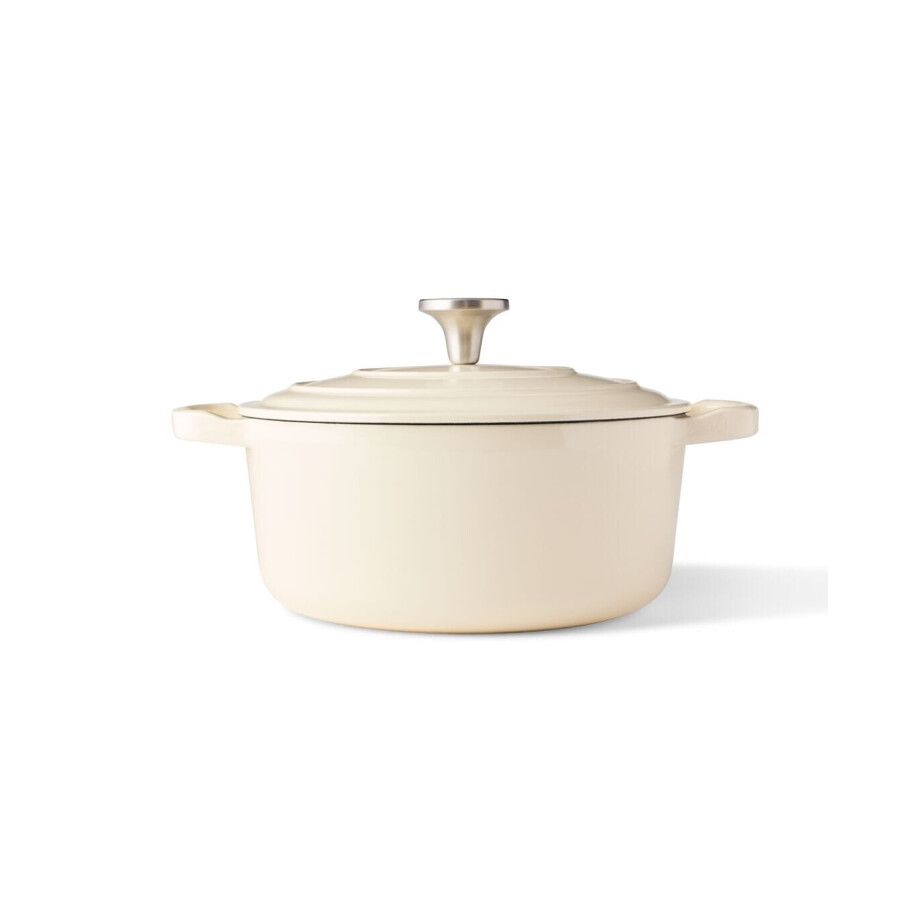 HEMA HEMA Braadpan Ø24cm Lyon Gietijzer PFAS-vrij (gebroken wit) afbeelding 1