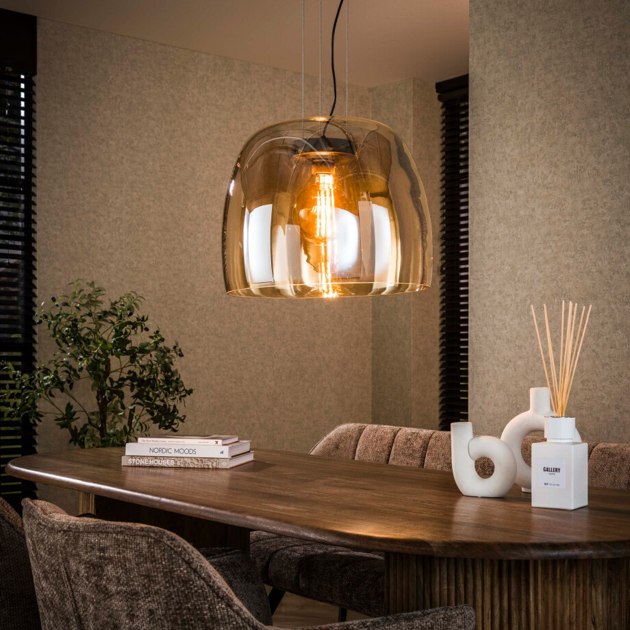 Hanglamp Drift Glass XL 1-lichts Amber glas Hanglamp Drift Glass XL 1-lichts Amber glas afbeelding