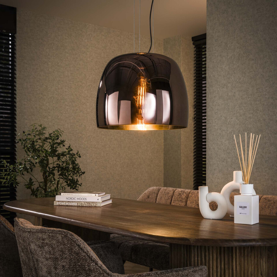 LifestyleFurn Hanglamp 'Rift' Koper glas, 48cm afbeelding 1