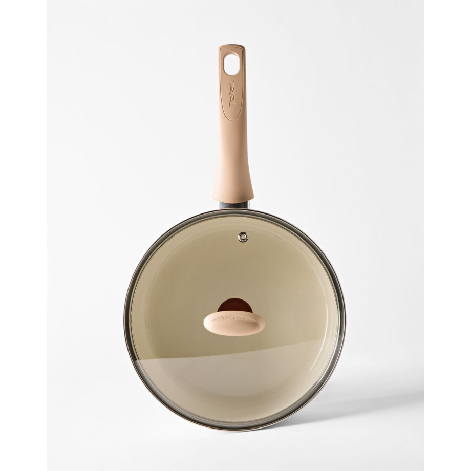 HEMA HEMA Tefal Hapjespan Ø24cm Keramisch PFAS-vrij Met Deksel (beige) HEMA HEMA Tefal Hapjespan Ø24cm Keramisch PFAS-vrij Met Deksel (beige) afbeelding 1