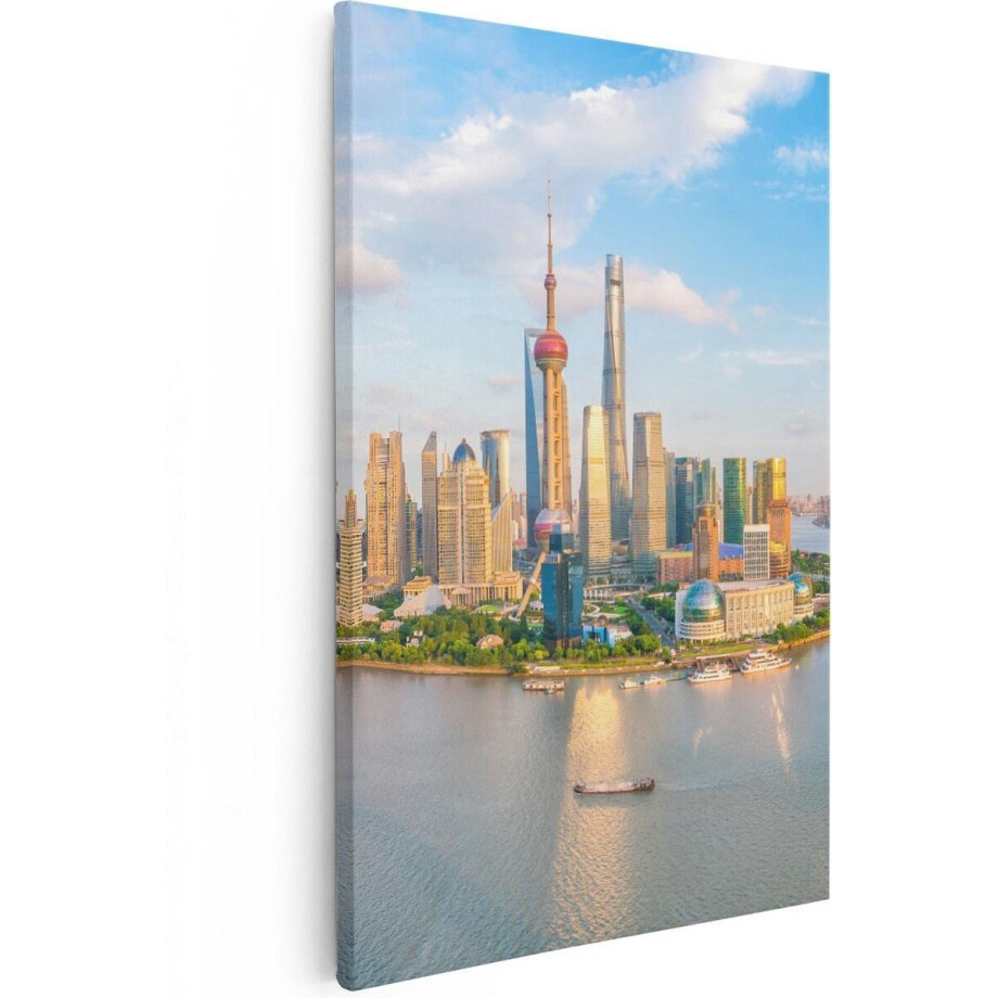 Artaza Canvas Schilderij Skyline Shanghai Stad in China - 40x60 - Poster Foto op Canvas - Canvas Print Artaza Canvas Schilderij Skyline Shanghai Stad in China - 40x60 - Poster Foto op Canvas - Canvas Print afbeelding 1