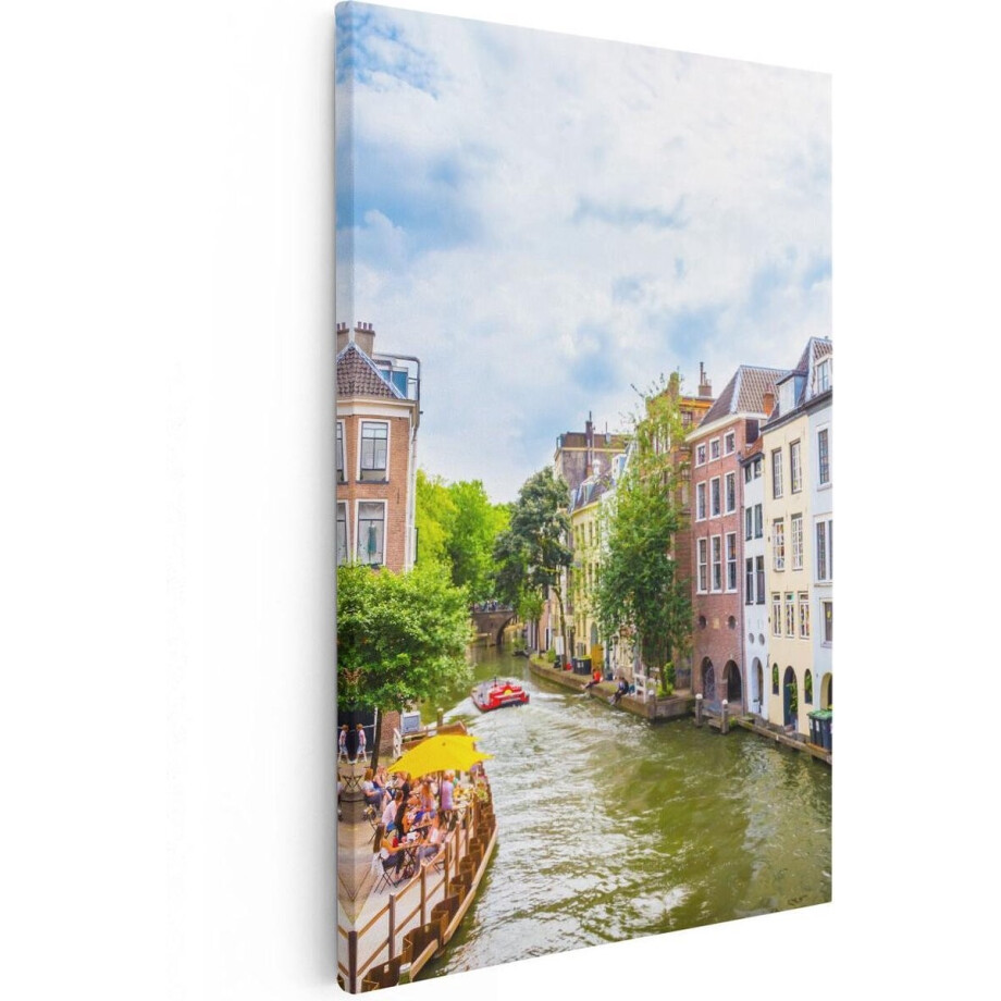 Artaza Canvas Schilderij Huizen Aan De Oudegracht In Utrecht - 20x30 - Klein - Foto Op Canvas - Canvas Print Artaza Canvas Schilderij Huizen Aan De Oudegracht In Utrecht - 20x30 - Klein - Foto Op Canvas - Canvas Print afbeelding 1