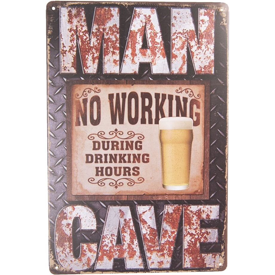 Clayre & Eef Tekstbord 20*30 cm Bruin Grijs Ijzer Rechthoek Wandbord Spreuk Wandplaat afbeelding 1