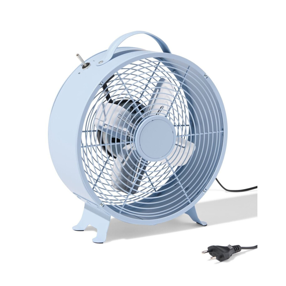 HEMA HEMA Tafelventilator Retro Ø25.8cm Blauw afbeelding 