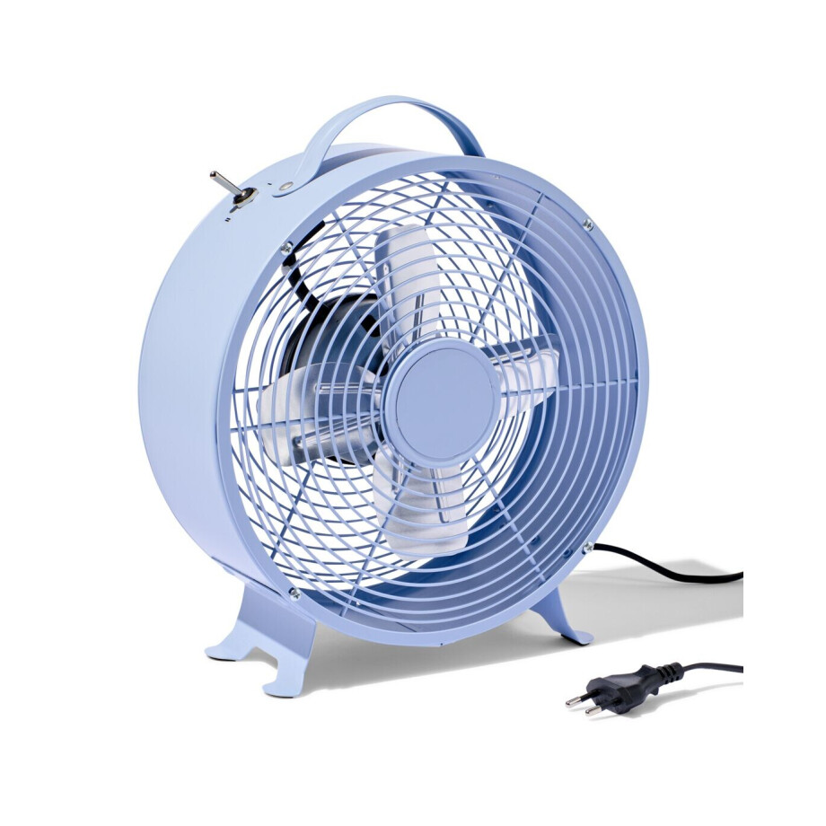 HEMA HEMA Tafelventilator Retro Ø25.8cm Blauw afbeelding 