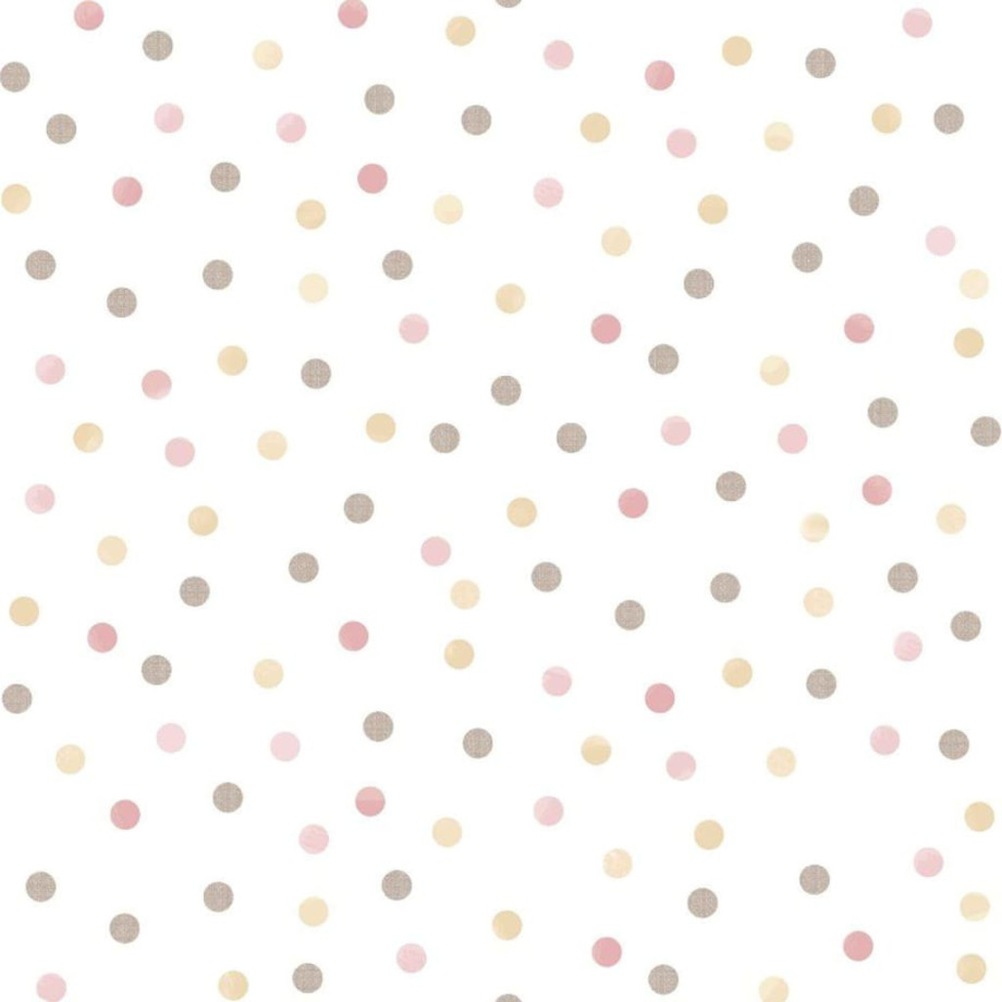 Noordwand Behang Mondo baby Confetti Dots roze/wit/bruin afbeelding 1