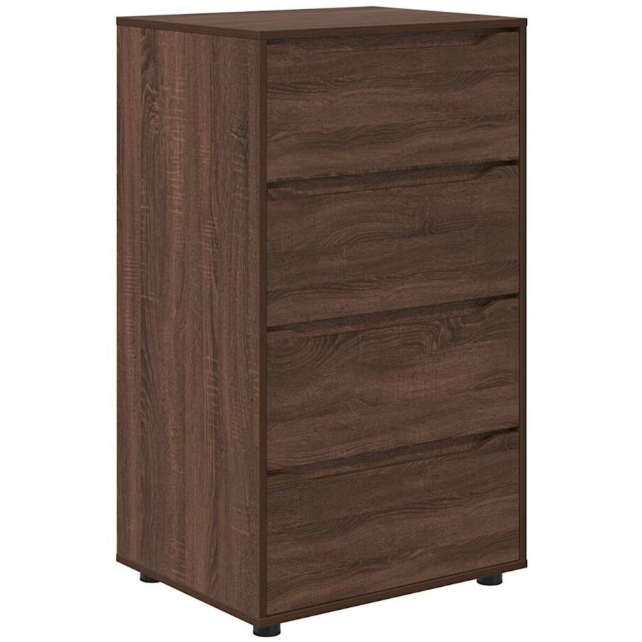 vidaXL - Opbergkasten - Bruin - Eiken - 60 - x - 48 - x - 105 - cm - Bewerkt - hout afbeelding 1