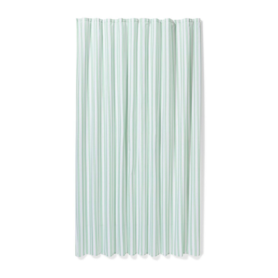 HEMA HEMA Douchegordijn 180x200cm Polyester Linnenstructuur Strepen (groen) afbeelding 1