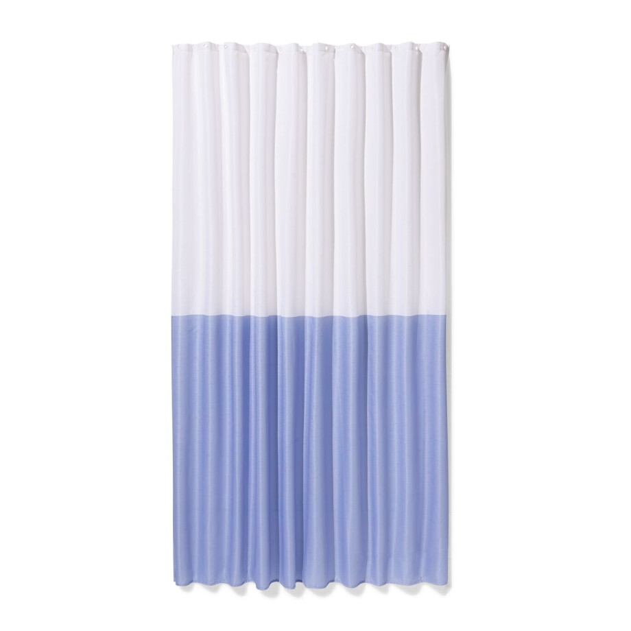 HEMA HEMA Douchegordijn 180x200cm Polyester Linnenlook Blok Blauw (blauw) afbeelding 1