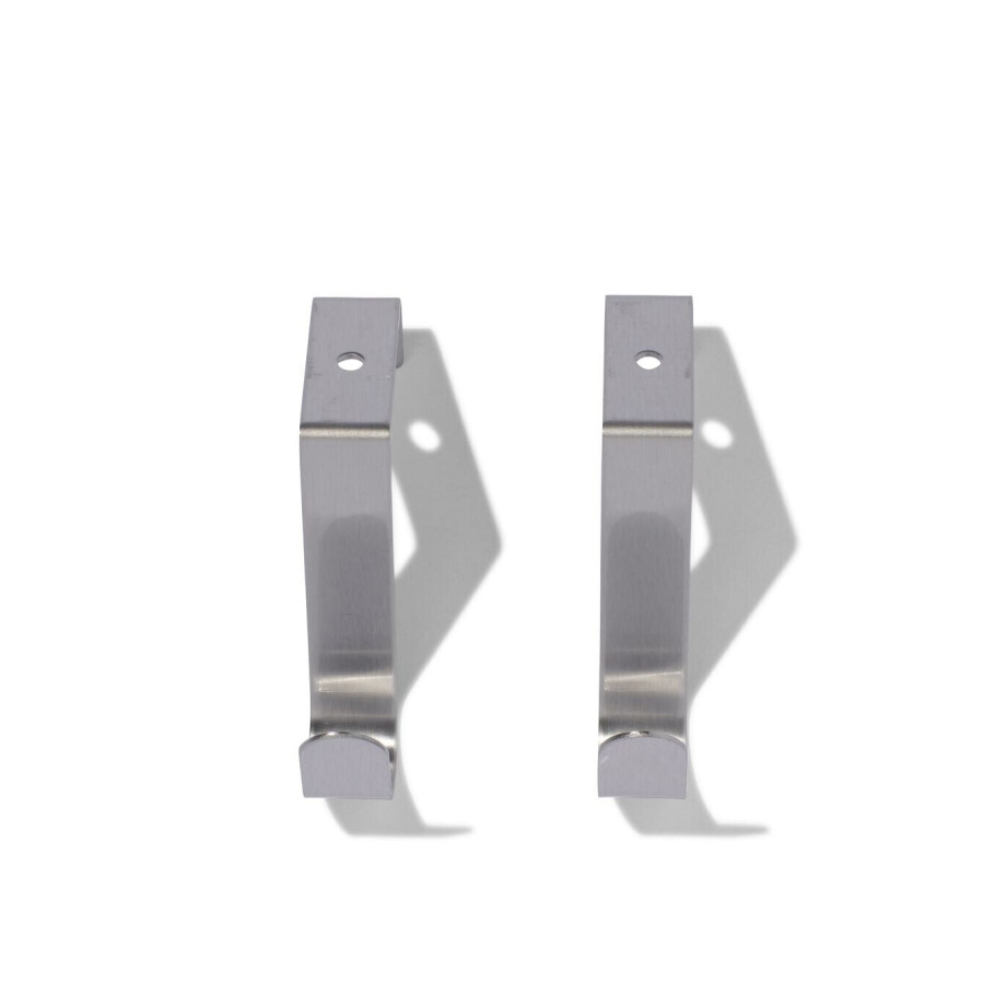 HEMA HEMA Deurhaken Rvs - 2 Stuks (grijs) afbeelding 1
