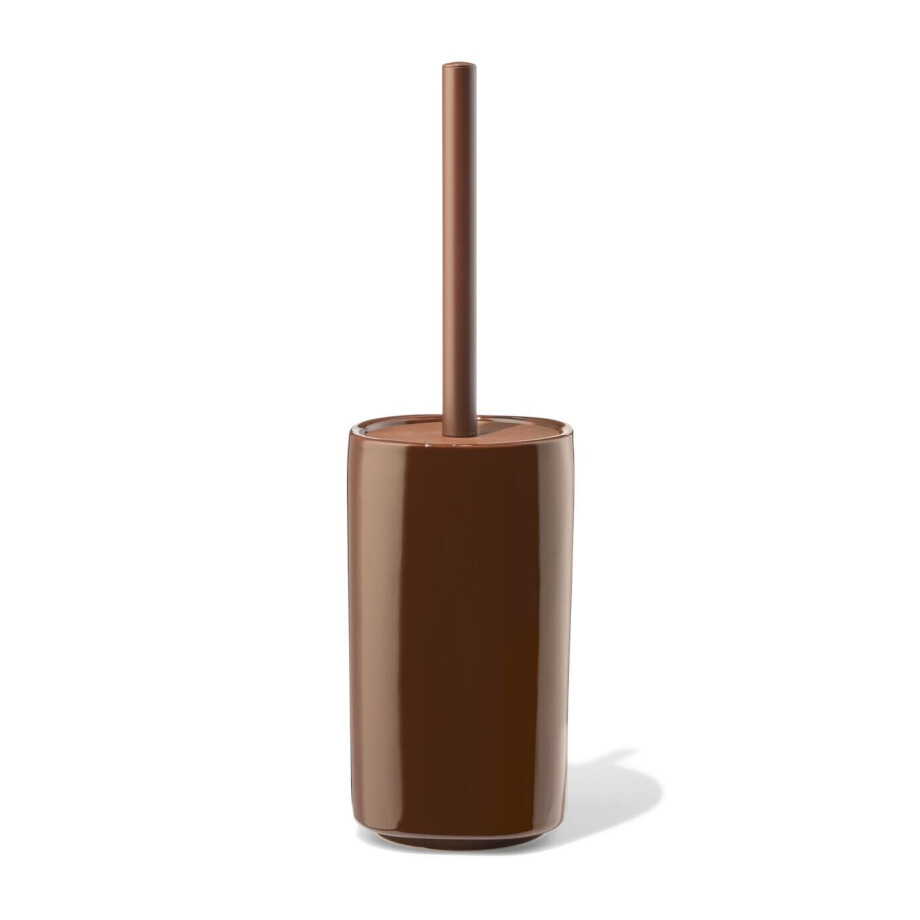 HEMA HEMA Toiletborstel En Houder ⌀10.5x19cm Keramiek Bruin (bruin) afbeelding 1