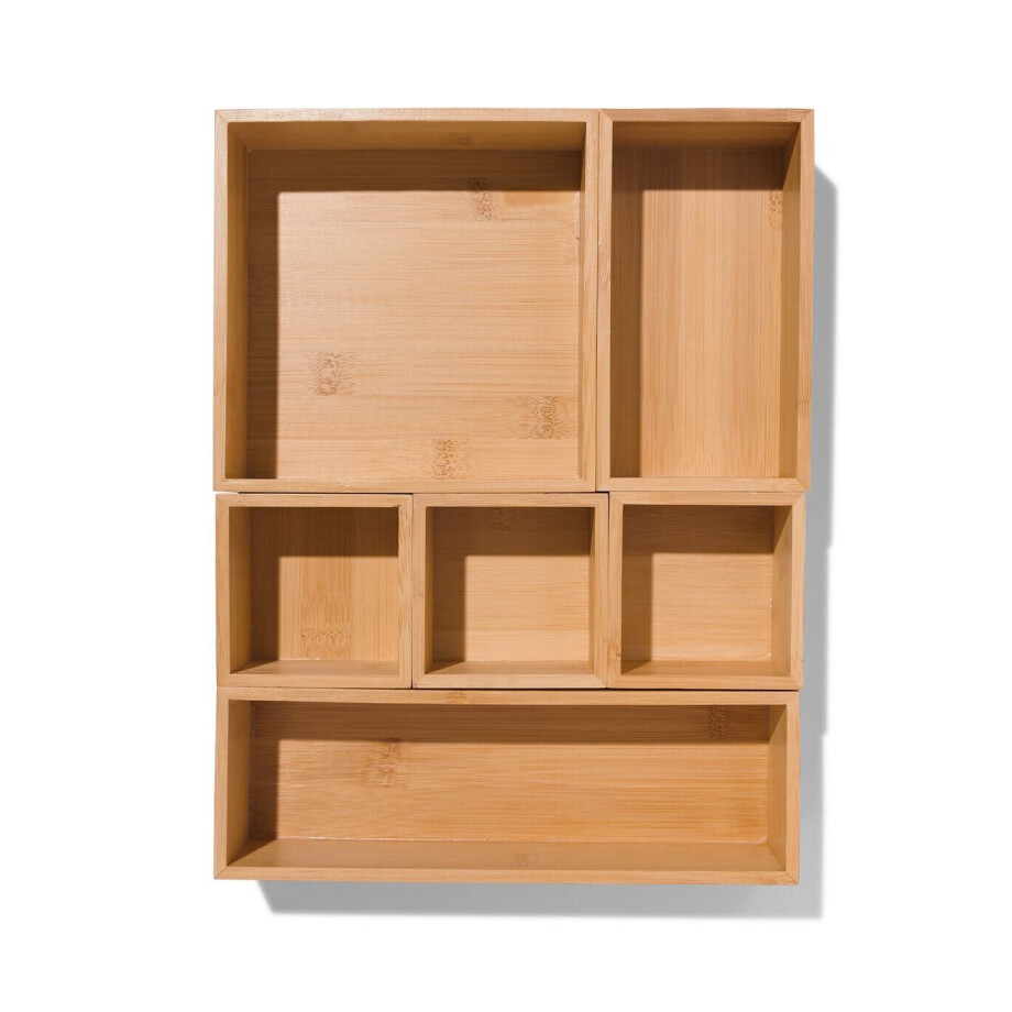 HEMA HEMA Lade Organizer 32,5x25x5,5 6-delig Bamboe (bruin) HEMA HEMA Lade Organizer 32,5x25x5,5 6-delig Bamboe (bruin) afbeelding 1