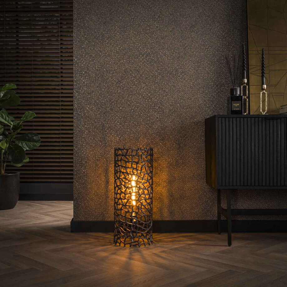 LifestyleFurn Vloerlamp 'Linwood' Zwart Nikkel, 61cm hoog LifestyleFurn Vloerlamp 'Linwood' Zwart Nikkel, 61cm hoog afbeelding 1