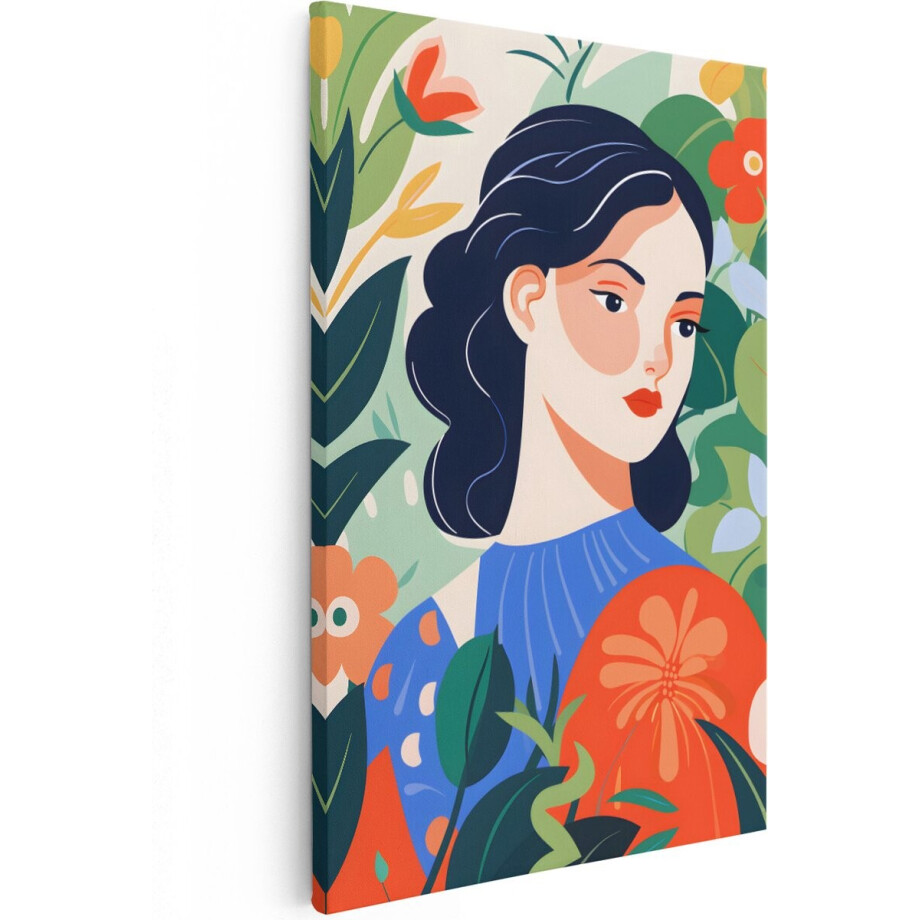 Artaza Canvas Schilderij Plantenvrouw - Abstract - 20x30 - Klein - Foto Op Canvas - Canvas Print afbeelding 1