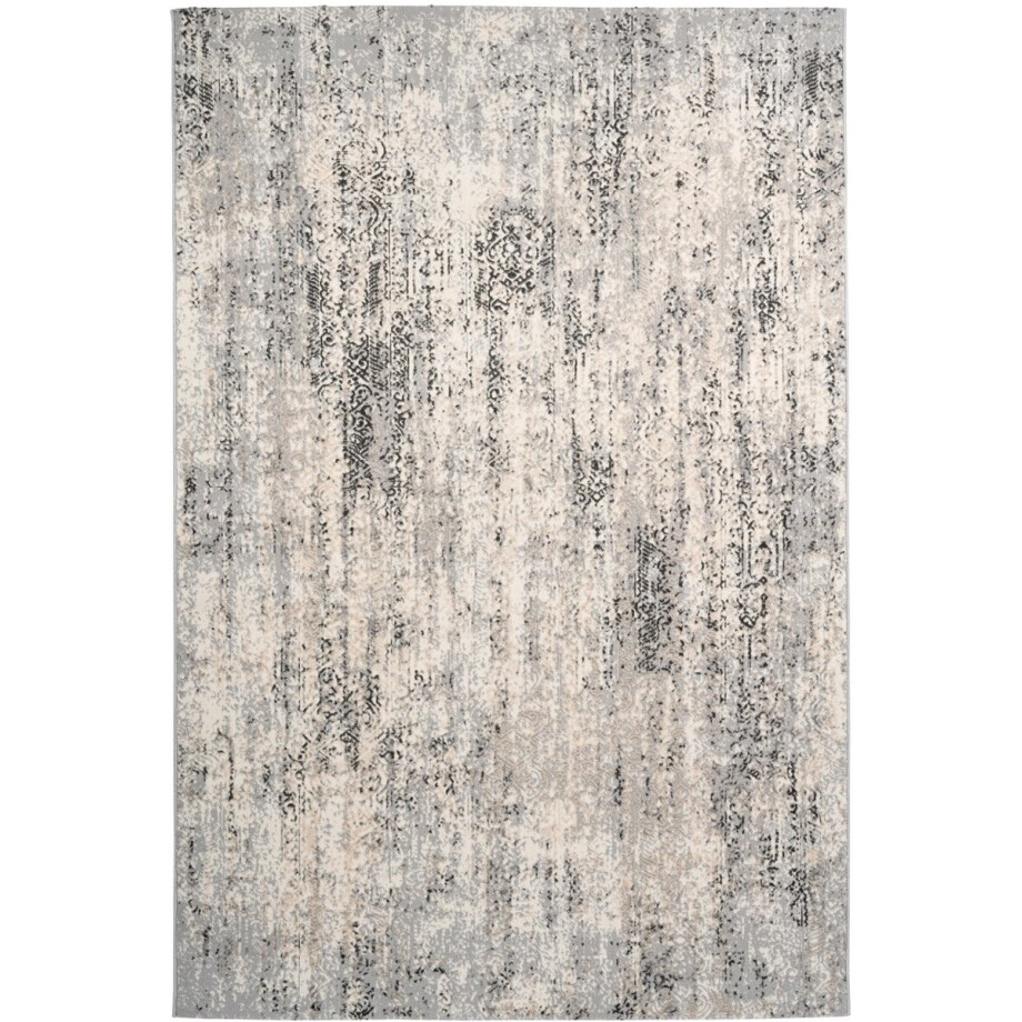 Padiro laagpolig vloerkleed - 160 x 230 cm - Grijs - Modern, Abstract design - Polypropyleen, Polyester, Jute - vloerverwarming afbeelding 1