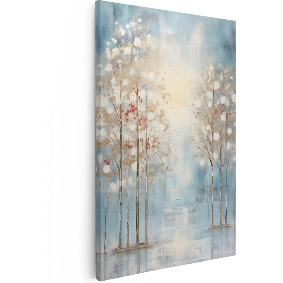 Artaza Canvas Schilderij Wintersbos - Olieverf Tekening - 40x60 - Foto Op Canvas - Canvas Print Artaza Canvas Schilderij Wintersbos - Olieverf Tekening - 40x60 - Foto Op Canvas - Canvas Print afbeelding 1