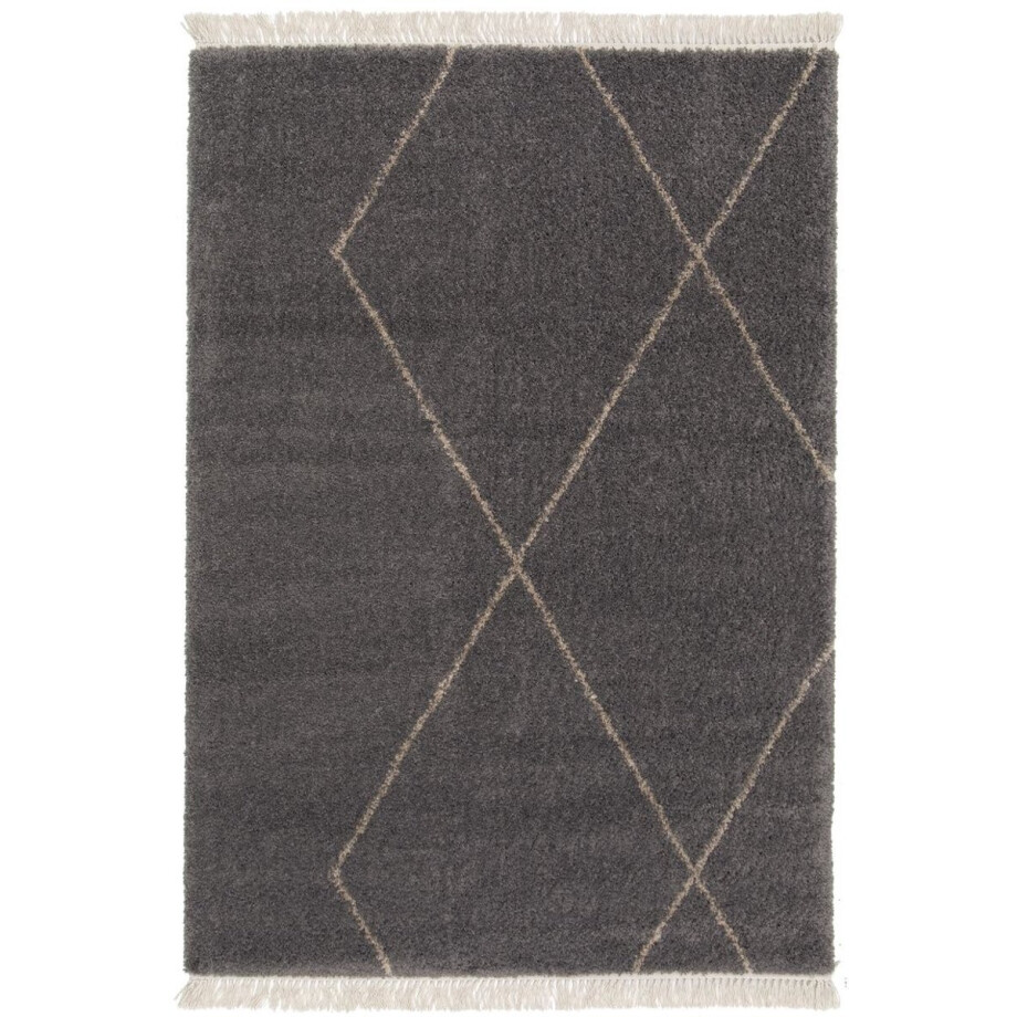 Berber vloerkleed - Atlas Grid grijs 200x290 cm Berber vloerkleed - Atlas Grid grijs 200x290 cm afbeelding 1