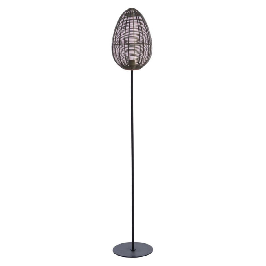 Light & Living Vloerlamp 'Yaelle' 165cm hoog, kleur Antiek Brons/Mat Zwart afbeelding 