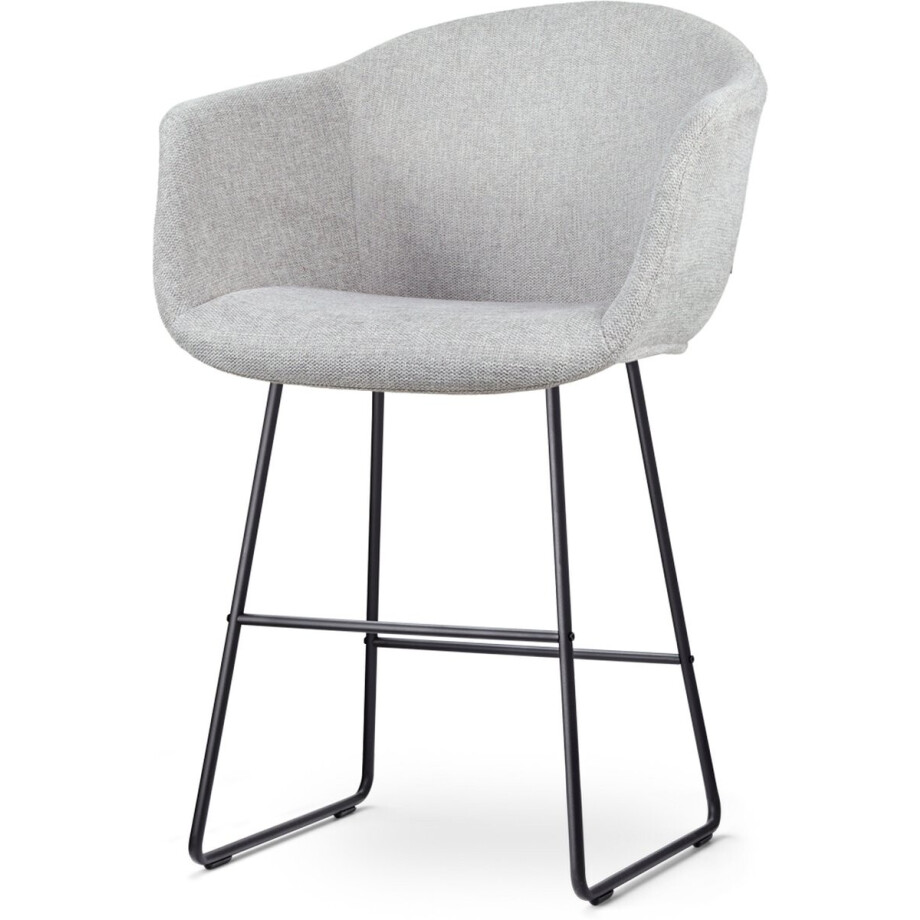 Nolon Nino-Otis Barkruk Lichtgrijs - met Armleuning - Zwart Onderstel - 65 cm - Stof - Kookeiland - Barkruk met Rugleuning Nolon Nino-Otis Barkruk Lichtgrijs - met Armleuning - Zwart Onderstel - 65 cm - Stof - Kookeiland - Barkruk met Rugleuning afbeelding 1