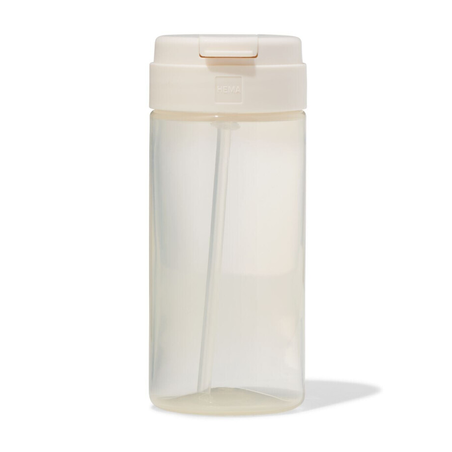 HEMA HEMA Schoolbeker Met Rietje 300ml Beige (beige) afbeelding 1