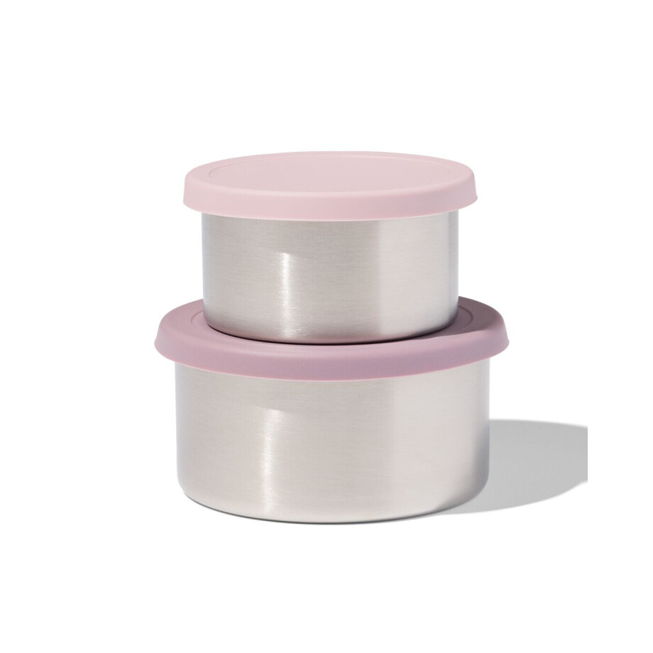 HEMA HEMA Snackboxen Rvs Roze - 2 Stuks (donkerroze) HEMA HEMA Snackboxen Rvs Roze - 2 Stuks (donkerroze) afbeelding 1