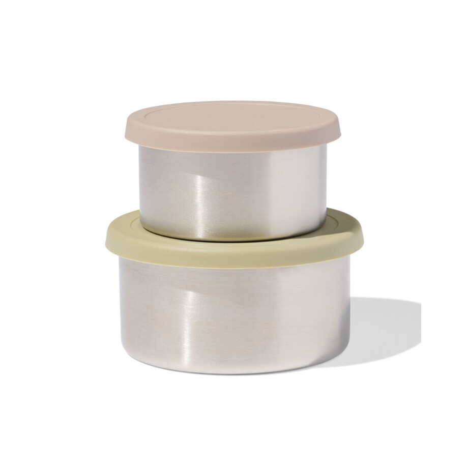 HEMA HEMA Snackboxen Rvs Groen - 2 Stuks (groen) afbeelding 1