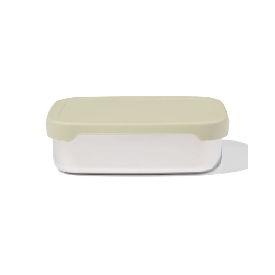 HEMA HEMA Lunchbox 14.3x18.9x5.8cm Rvs Groen (groen) afbeelding 1