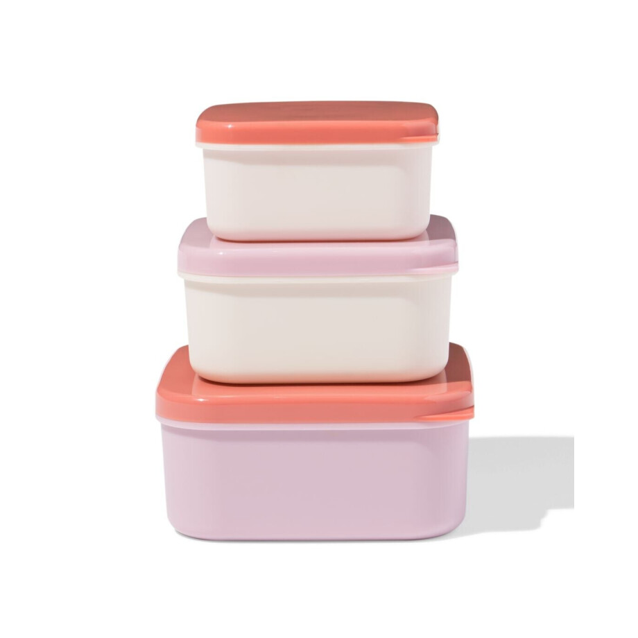 HEMA HEMA Snackboxen Terra - 3 Stuks (roze) afbeelding 1