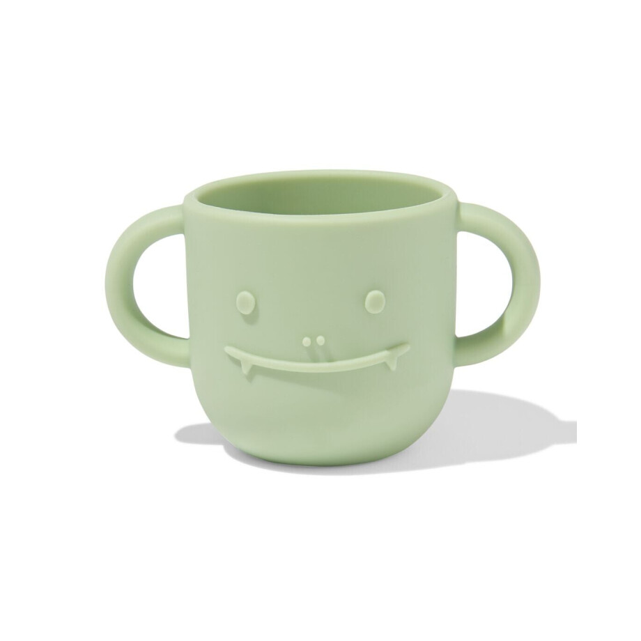 HEMA HEMA Kinderbeker 150ml Siliconen Monster Groen (mintgroen) afbeelding 1