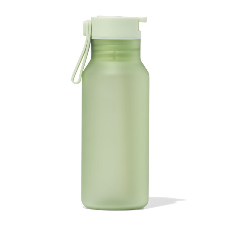 HEMA HEMA Waterfles Met Rietje 430ml Groen (groen) afbeelding 1