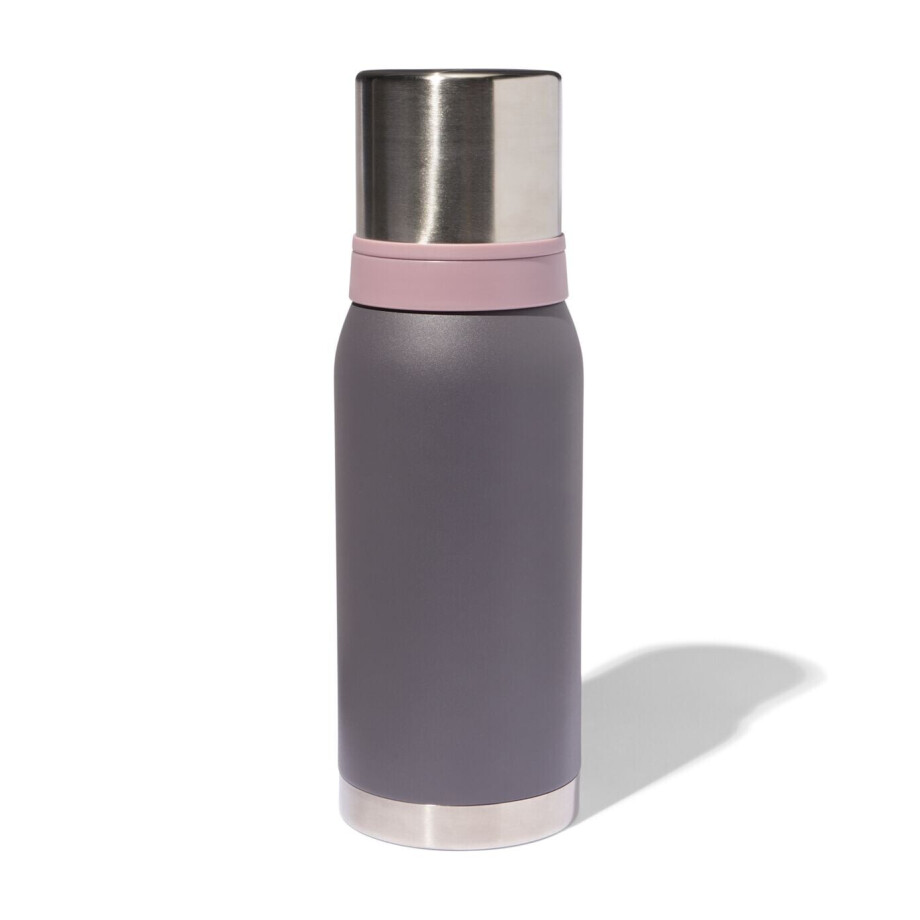 HEMA HEMA Isoleerfles 1.1L Rvs Metallic (antraciet) afbeelding 1