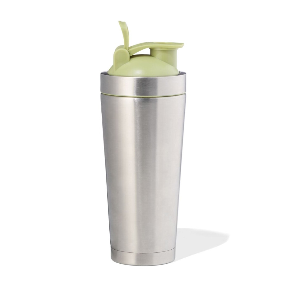 HEMA HEMA Shakebeker 750ml Rvs Metallic-groen (grijs metallic) afbeelding 1