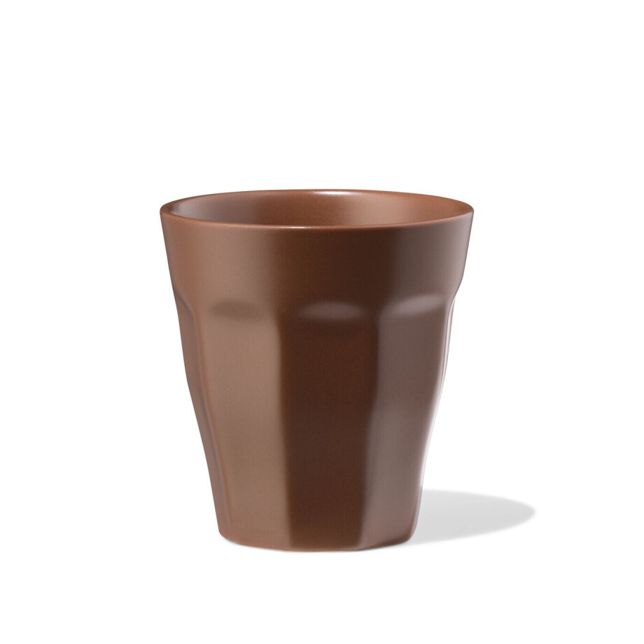 HEMA HEMA Mok 250ml Mirabeau Aardewerk Mat Donkerbruin (donkerbruin) afbeelding 1