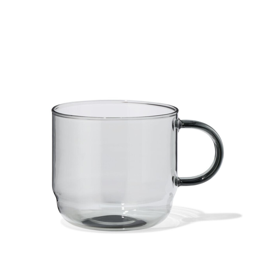HEMA HEMA Mok 300ml Borosilicaatglas Stapelbaar (antraciet) afbeelding 1