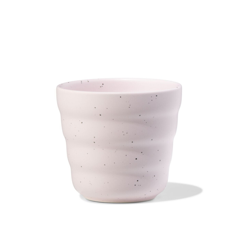 HEMA HEMA Mok 200ml Aardewerk Ribbels Spikkels Roze (roze) HEMA HEMA Mok 200ml Aardewerk Ribbels Spikkels Roze (roze) afbeelding 1