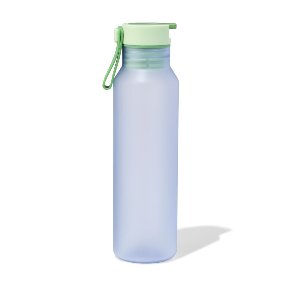 HEMA HEMA Waterfles Met Rietje 600ml Blauw (blauw) HEMA HEMA Waterfles Met Rietje 600ml Blauw (blauw) afbeelding 1