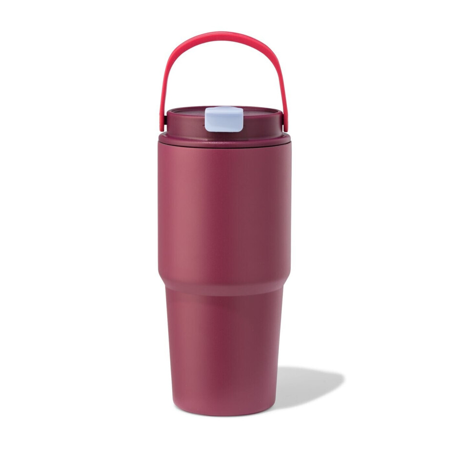 HEMA HEMA Drinkbeker Met Rietje 600ml Rvs Bordeauxrood (bordeauxrood) HEMA HEMA Drinkbeker Met Rietje 600ml Rvs Bordeauxrood (bordeauxrood) afbeelding 1