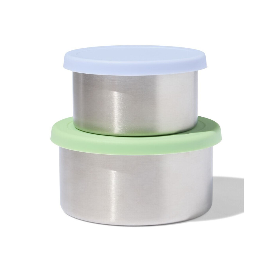 HEMA HEMA Snackboxen Rvs Groen - 2 Stuks afbeelding 