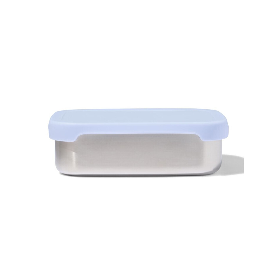 HEMA HEMA Lunchbox 14.3x18.9x5.8cm Rvs Blauw afbeelding 