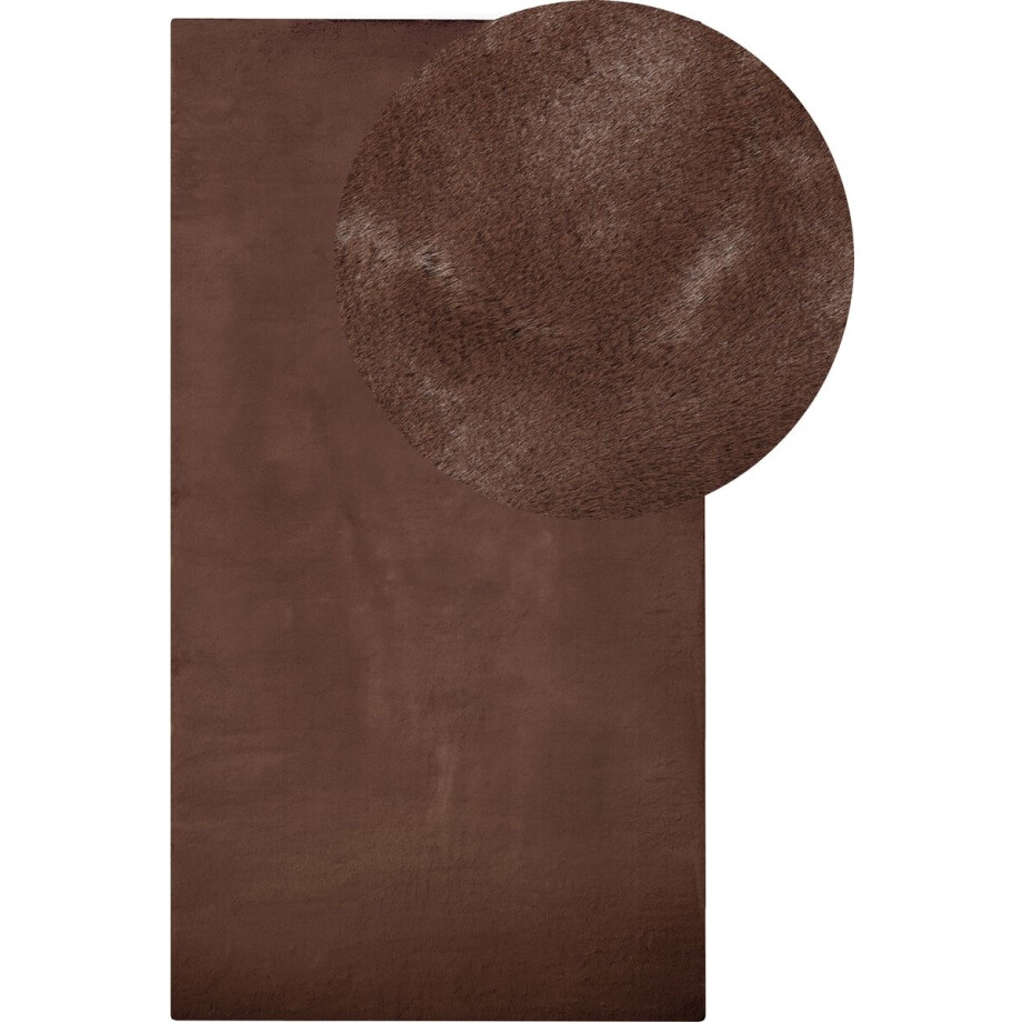 BELIANI MIRPUR - Vloerkleed - Bruin - Nepbont BELIANI MIRPUR - Vloerkleed - Bruin - Nepbont afbeelding 1