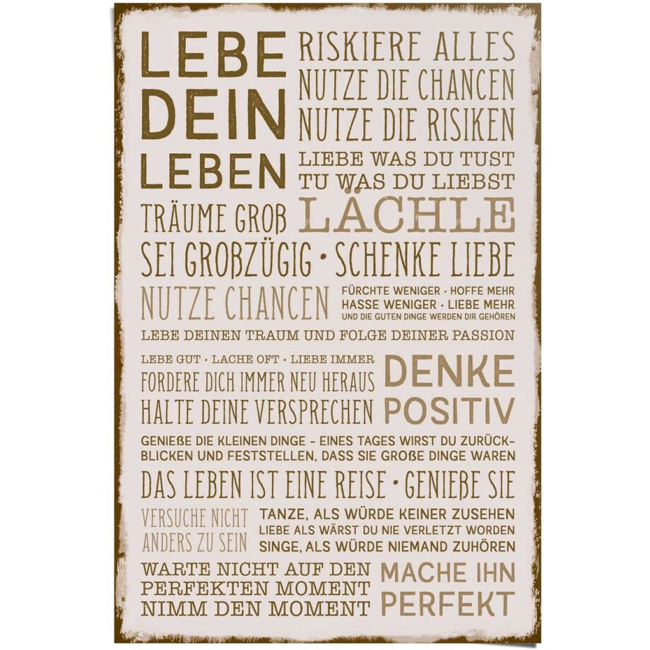 Poster Denke Positiv - 91,5 x 61 - Papier - REINDERS afbeelding 1