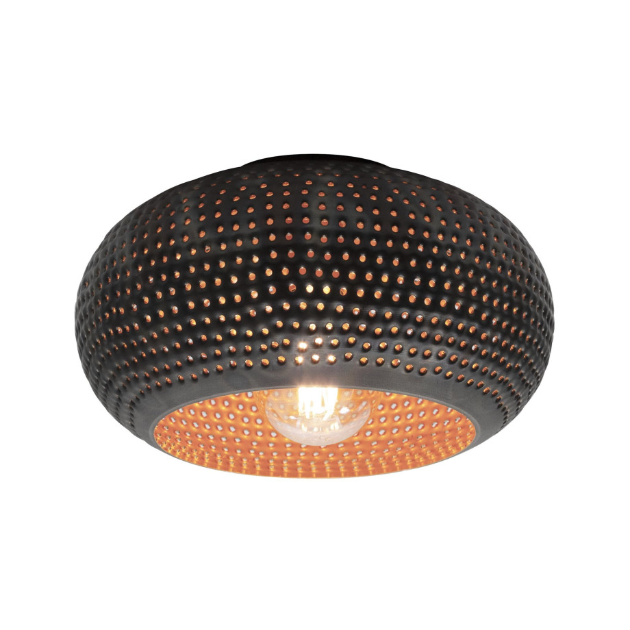 LifestyleFurn Plafondlamp 'Cecily' Metaal, Ø35cm, kleur Zwart Bruin afbeelding 1