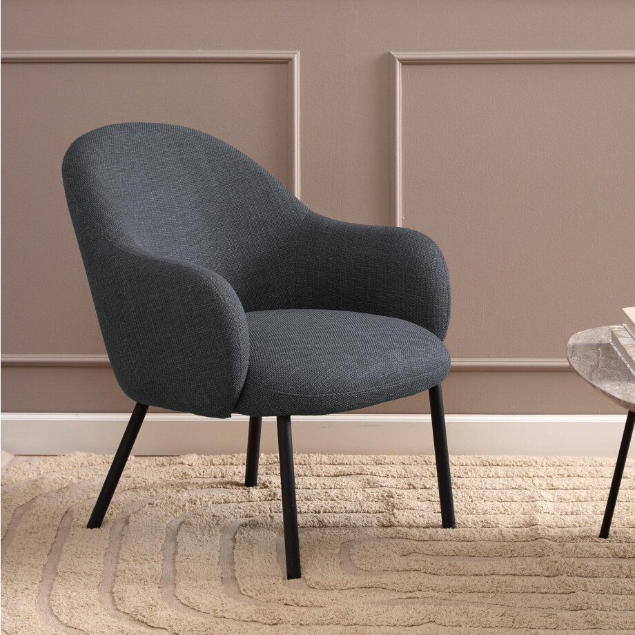 Bendt Fauteuil 'Jacquilyn' Structuurstof, kleur Donkergrijs afbeelding 1