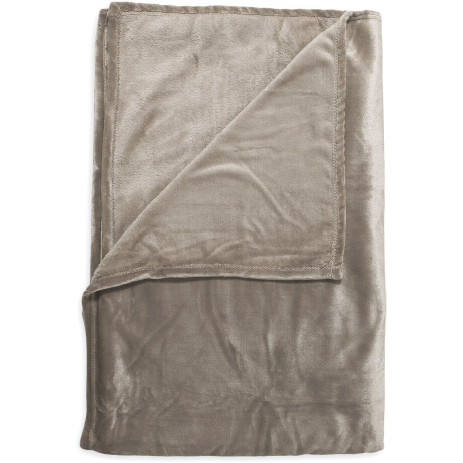 Zohome Plaid Cara - Warme deken voor op de bank - Zacht - 140x200 - Taupe afbeelding 1